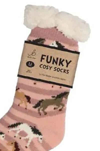 Funky Sherpa Socks - Galloping Horses