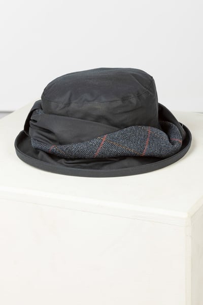 Ladies Wax Cotton Twisted Band Hat - Navy