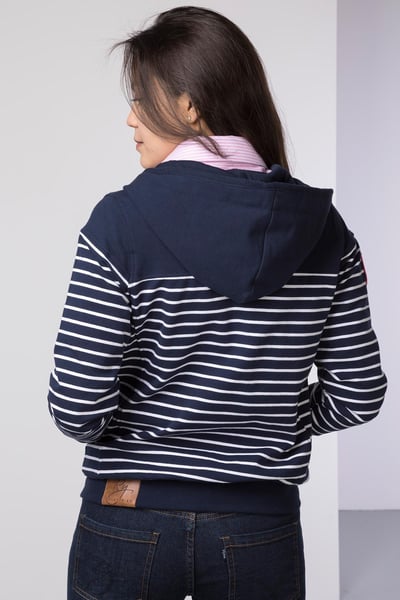 Ladies Etton Full Zip Hooped Hoody - Navy