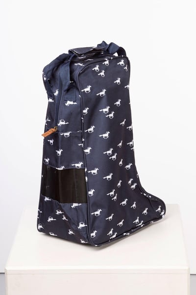 Wellington Boot Bags - Galloping Horse Navy