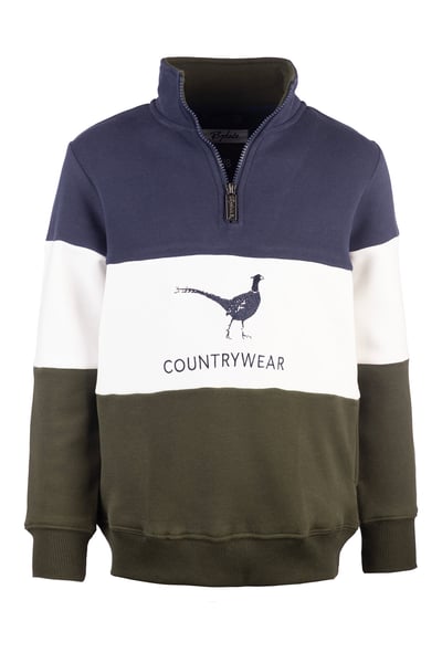 Boy's Sweatshirt - Byland II - Pheasant Navy/White/Olive
