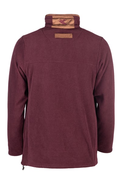 Men's Full Zip Fleece Jacket - Huggate - Dark Burgundy