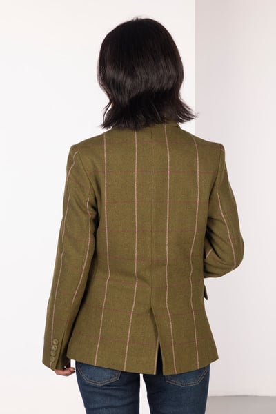 Ladies Tweed Blazer - Hannah - Olive Tweed