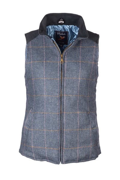 Ladies Padded Tweed Waistcoat - Haworth - Dark Blue