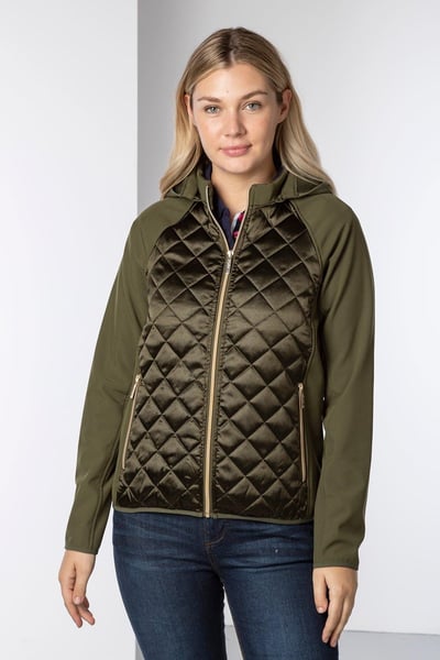 Ladies Hybrid Quilted Jacket - Askwith - Khaki