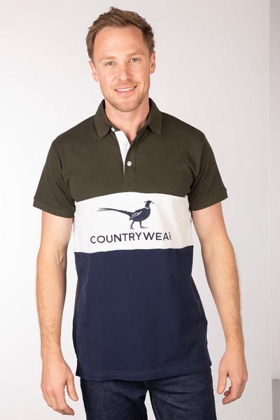 Men's Polo Shirt - Byland - Pheasant Navy/White/Olive