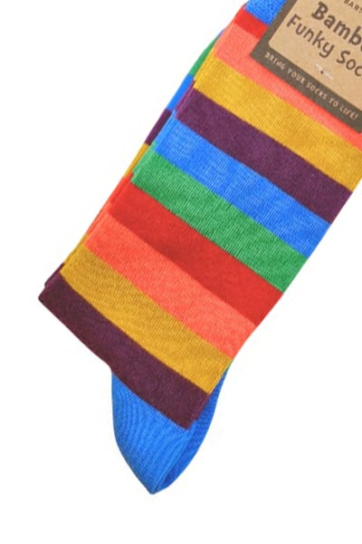 Men's Bamboo Funky Socks - Bold Stripes