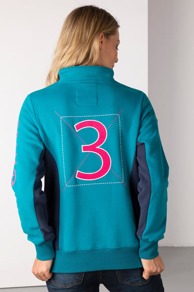 Ladies Muston Panel Sweatshirt - Teal/Navy