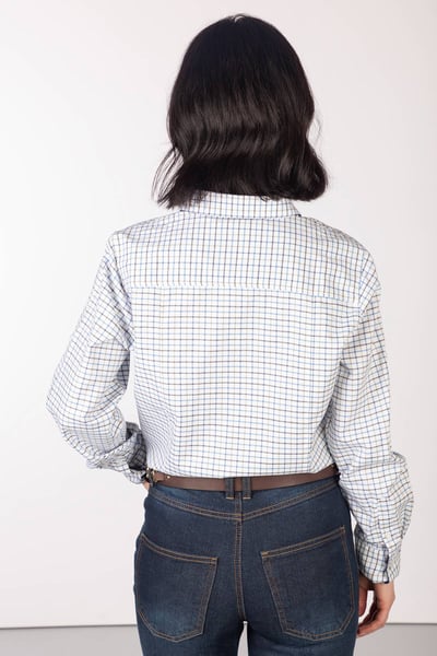 Ladies Hannah Country Check Shirt - Tattersall - Blue Tattersall