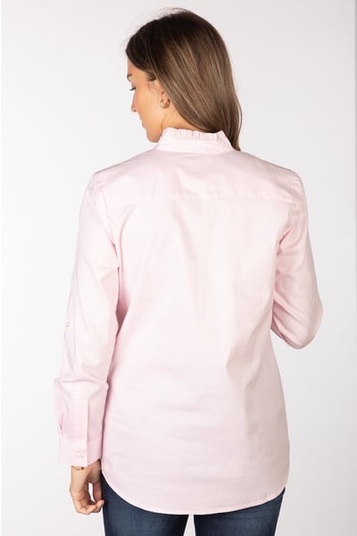 Ladies Overhead Ruffled Shirt - Ivy - Pink