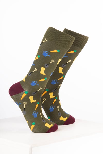Herren-Bauernhof-Knöchelsocken - Garten Dunkeloliv
