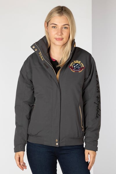 Ladies Emblem Bomber Jacket - Ripon - Dark Grey