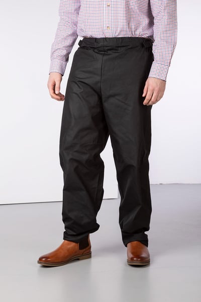 Waterproof Wax Cotton Overtrousers - Black