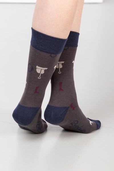Ladies Pony Print Ankle Socks - Slate