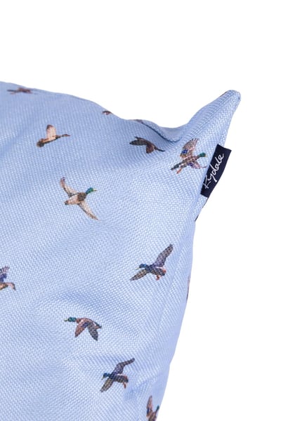 Country Print Cushion Cover - Dog, Duck, Hare & Pheasant - Flying Duck Haze