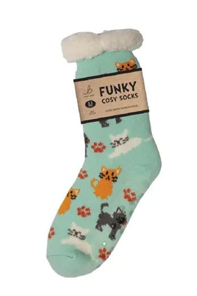 Funky Sherpa Socks - Crazy Cats