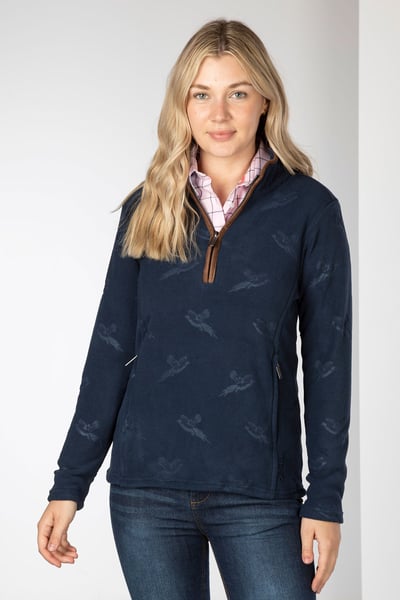 Ladies Overhead Pheasant Fleece - Haxby - Ink