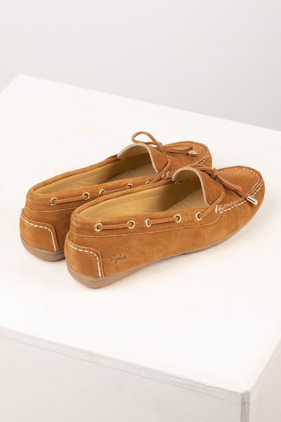 Damen-Loafer aus Wildleder zum Autofahren - Reighton - Bräunen