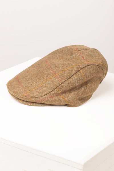 Herren Tweed Schiebermütze - Terrington - Brown Check