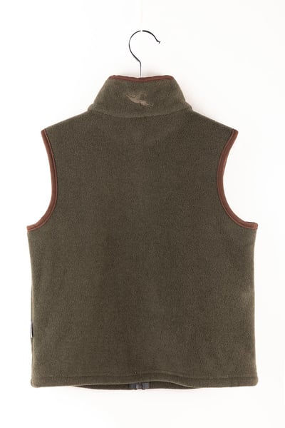 Kid's Mini Fleece Waistcoat - Huggate - Tractor Khaki/Red