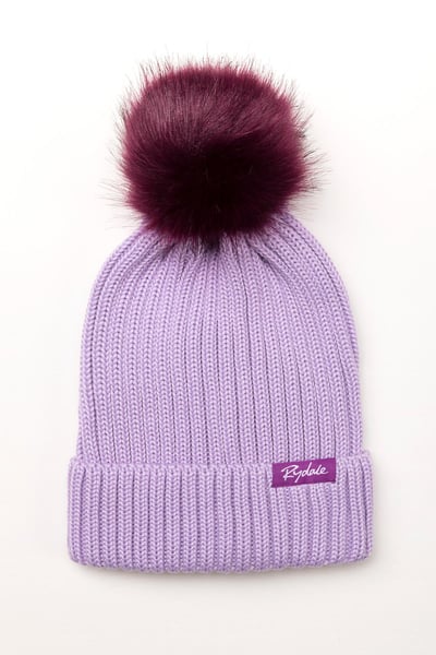 Damen Bommelmütze - Mohn - Lila