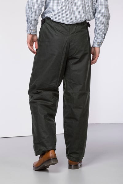 Waterproof Wax Cotton Overtrousers - Olive