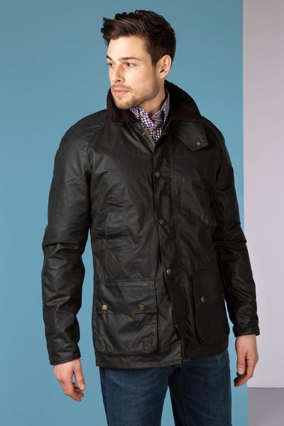 Men's Richmond Slim Fit Waxed Cotton Jacket - Olive