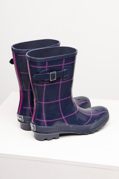 Ladies Mid Calf Wellies - Ripon - Navy Tweed