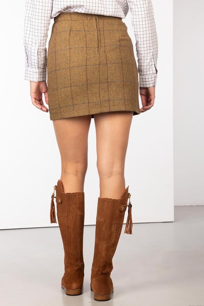 Ladies Tweed Skirt - Helmsley - Beige Tweed