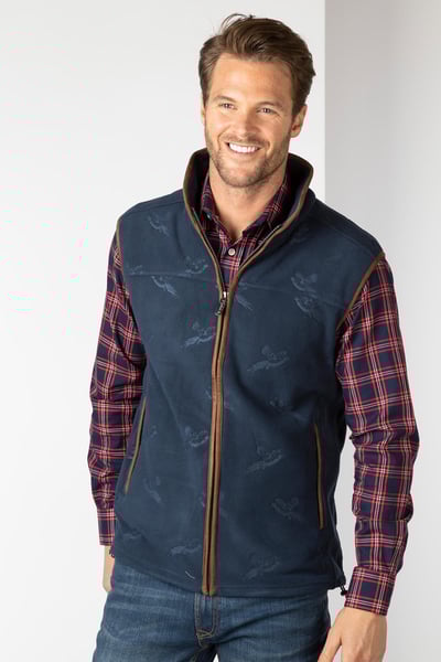 Men’s Pheasant Fleece Gilet - Haxby - Ink