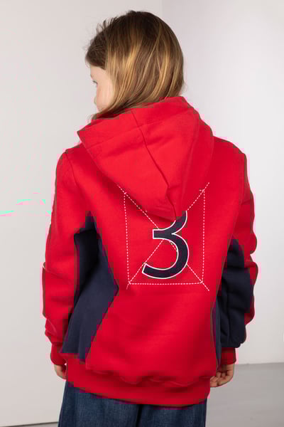 Girl's Overhead Hoody - Muston - Red/Navy