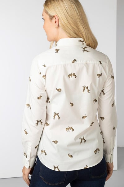 Ladies Printed Shirt - Wistow II - Hare White