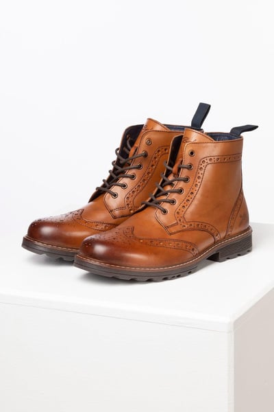 Brogue-Schnürstiefel für Männer - Millington II - Bräunen