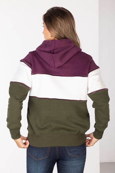 Ladies Hoody - Byland - Cow Berry/White/Olive