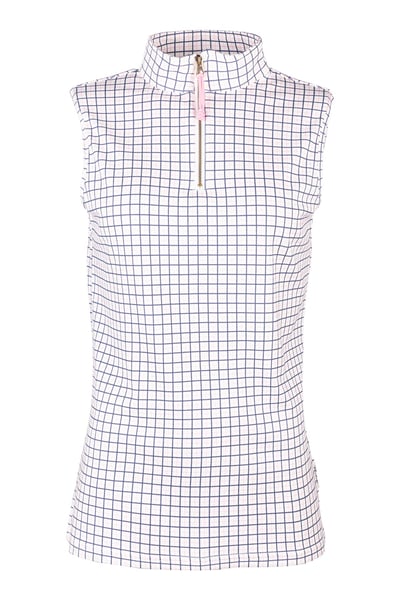 Ärmelloses Damen-Top mit 1/4-Reißverschluss - Foxholes - Ellie Marine