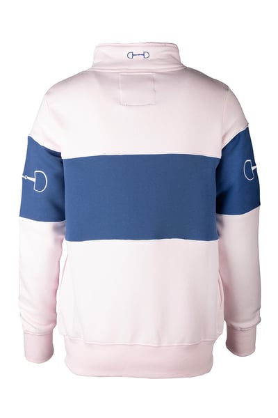Ladies Snaffle Sweatshirt - Byland - Snaffle Pale Pink/Mid Blue/Pale Pink