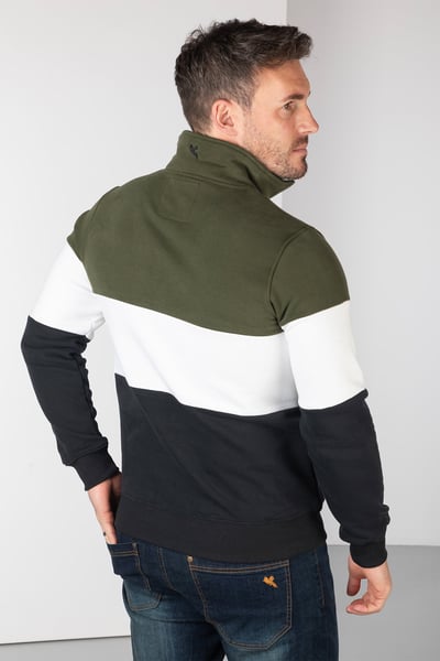 Sudadera de hombre - Byland - Faisán Oliva/Blanco/Negro