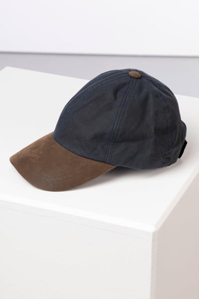 Men's Wax Baseball Cap with Nubuck Peak - Danby - Navy