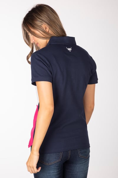 Damen Poloshirt - Byland - Rydale Marineblau/Weiß/Bonbon