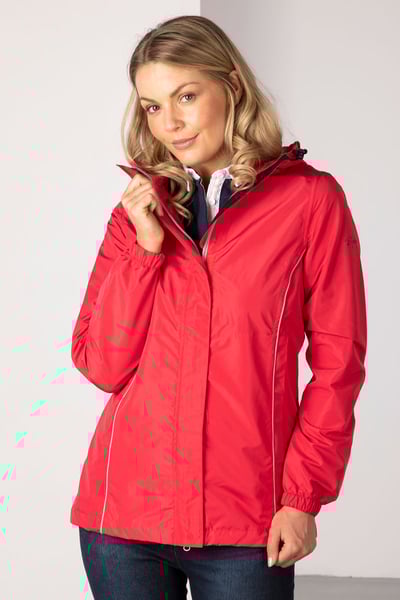 Ladies Waterproof Pack & Go Jacket - Strawberry