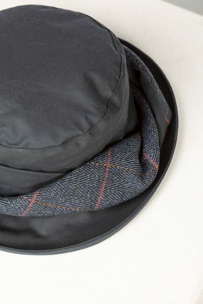 Ladies Wax Cotton Twisted Band Hat - Navy