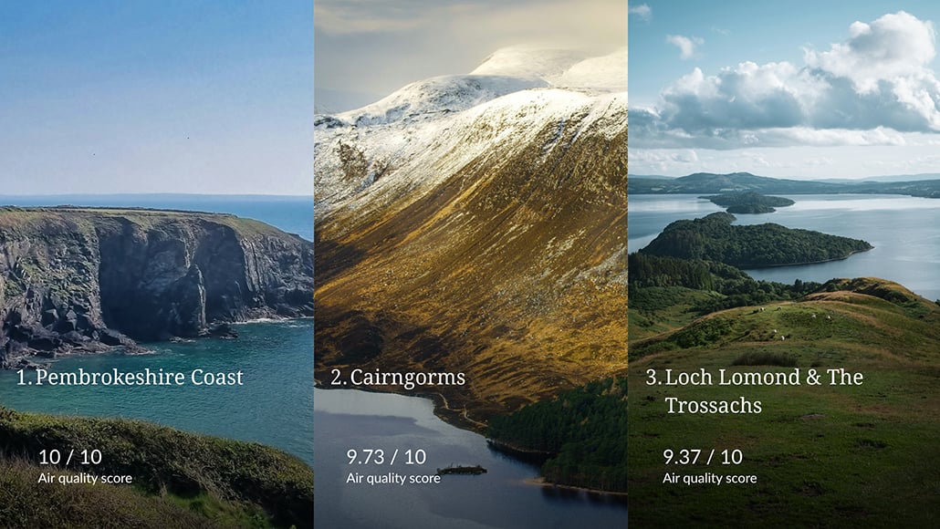 best uk national parks for air quality