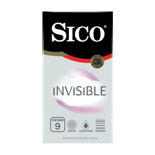 Sico Invisible Condones De Látex 9 Piezas