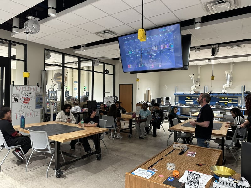 CAST Med School students recently spent a day at Texas State University participating in STEM-related activities and learning about college pathways. Image of Texas State University. 