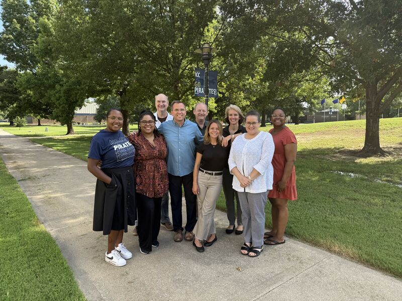 The RREDI group meets often — both online and in person. Here, they take a break from brainstorming and collaboration at a July 2025 meeting at Independence Community College in Kansas.