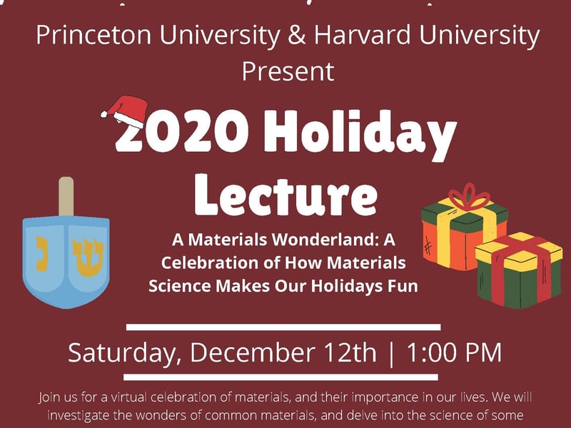 PCCM Holiday Lecture 2020: "A Materials Wonderland: A Celebration of How Materials Science Make Our Holidays Fun