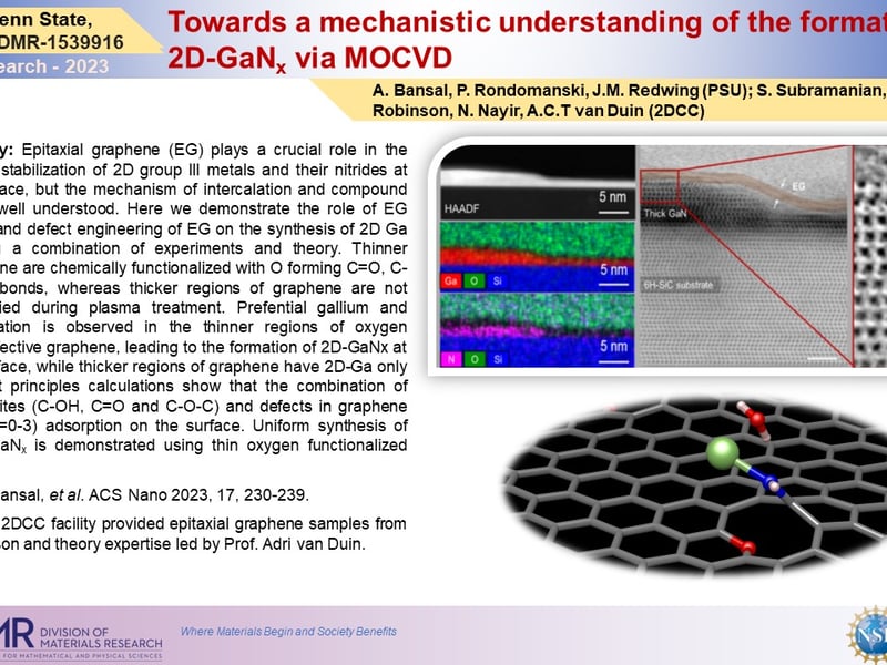 Towards a mechanistic understanding of the formation of 2D-GaNx via MOCVD