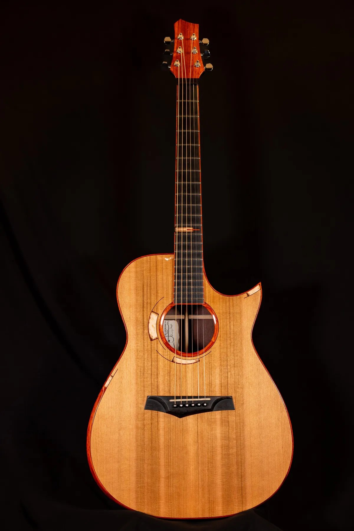 Guitar No. 031 Lyra, salvaged Western Red Cedar top with Catalox back and sides