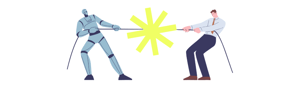Human vs AI machine 
