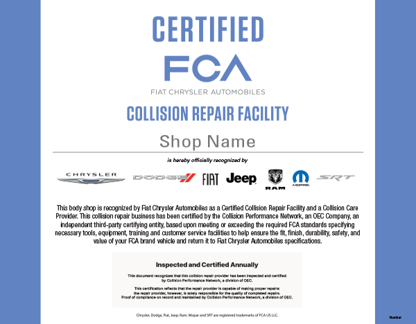 Certyfikat FCA